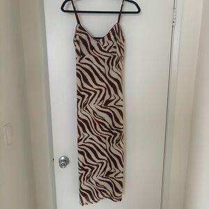 Brown and Cream Zebra Print Dress